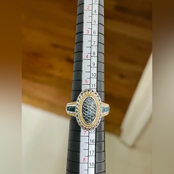 Victoria Wieck blue diamond and London blue topaz ring - Picture 6 of 6